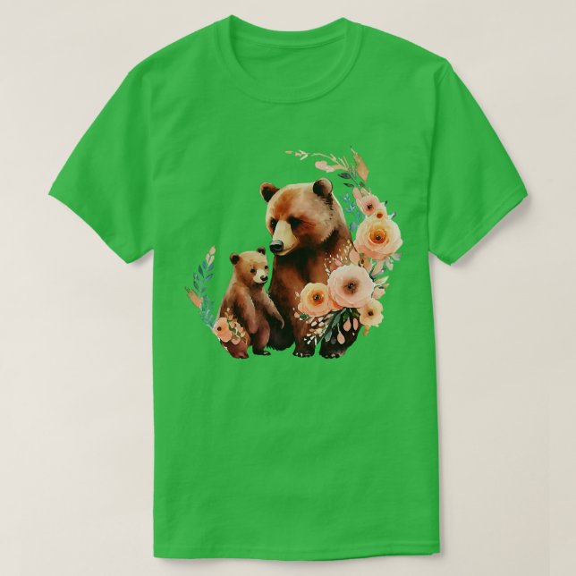 Bär mit Baby T-Shirt (Design vorne)