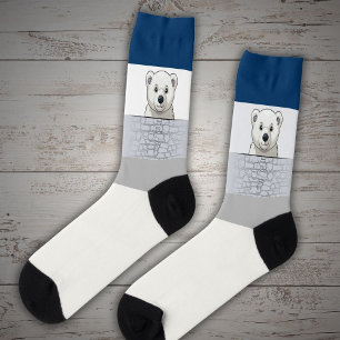 Bär mit Blick über die Wand, klassische medizinisc Socken
