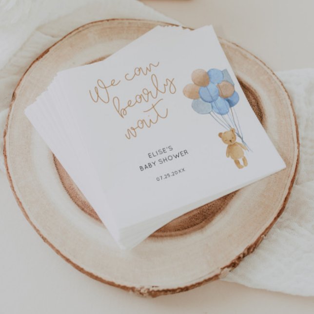 Bär mit Blue und Tan Balloons Serviette (Von Creator hochgeladen)