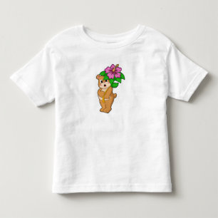 Bär mit Blume Hibiskus Kleinkind T-shirt