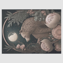 Bär mit Blume Seidenpapier