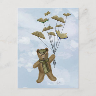 Bär mit Buchschmetterlingen 3 Postkarte