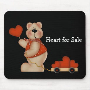 Bär mit dem Wagen des Herzens - Herz für den Verka Mousepad