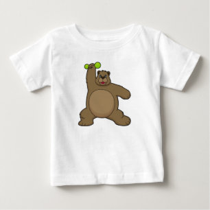 Bär mit Dumbell an der Yoga-Fitness Baby T-shirt