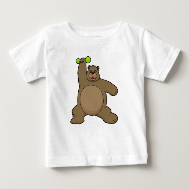 Bär mit Dumbell an der Yoga-Fitness Baby T-shirt (Vorderseite)