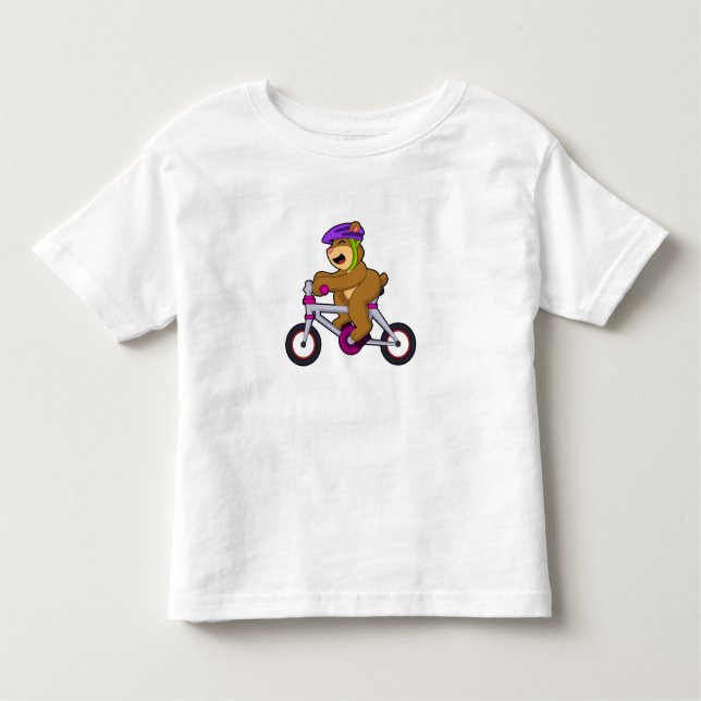Bär mit Fahrrad und Helm Kleinkind T-shirt (Vorderseite)