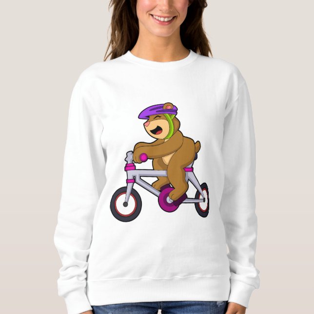 Bär mit Fahrrad und Helm Sweatshirt (Vorderseite)