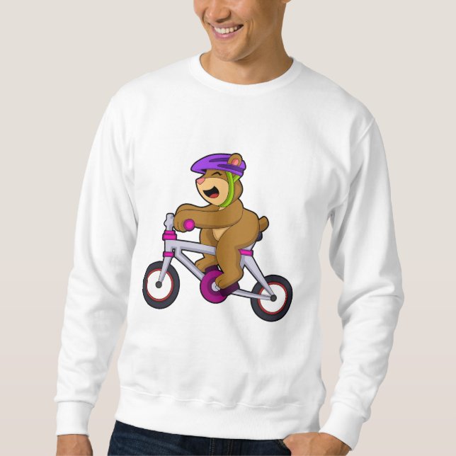 Bär mit Fahrrad und Helm Sweatshirt (Vorderseite)