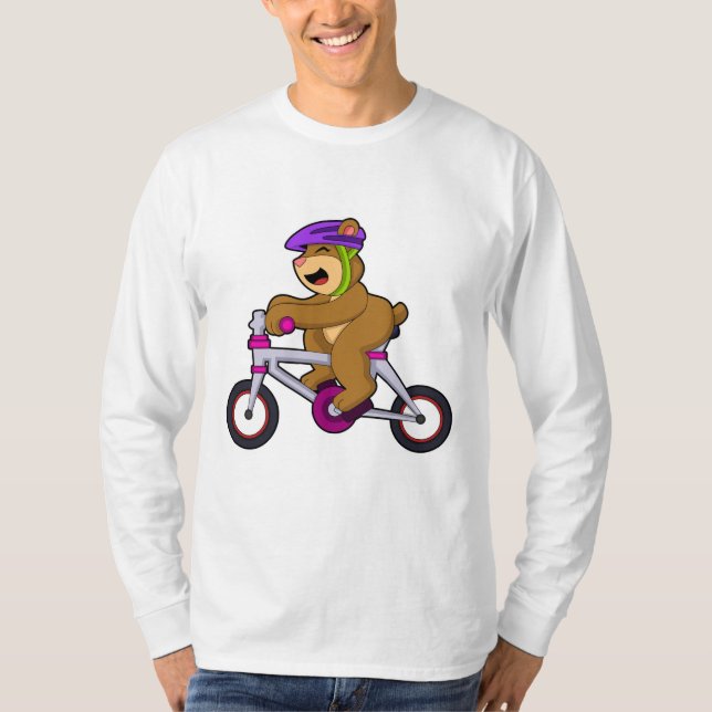 Bär mit Fahrrad und Helm T-Shirt (Vorderseite)