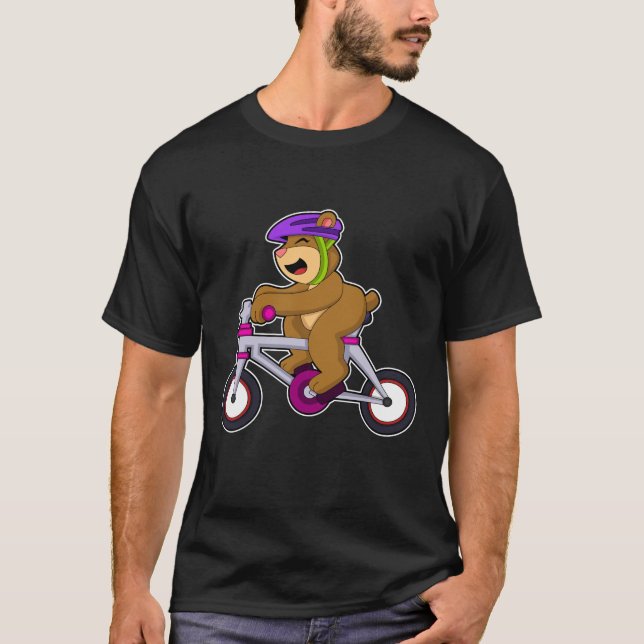 Bär mit Fahrrad und Helm T-Shirt (Vorderseite)