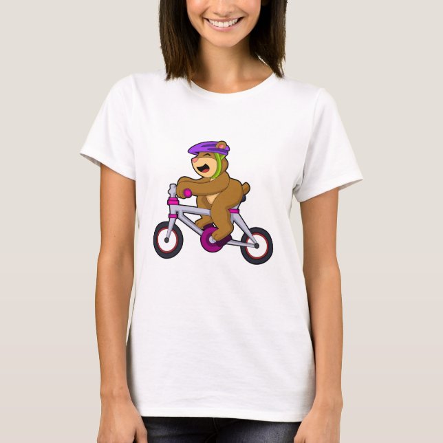 Bär mit Fahrrad und Helm T-Shirt (Vorderseite)