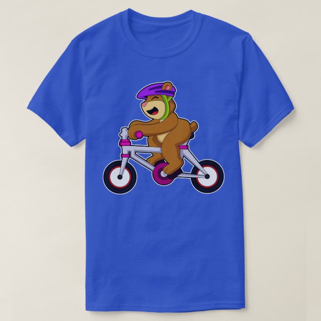 Bär mit Fahrradhelm T-Shirt (Design vorne)