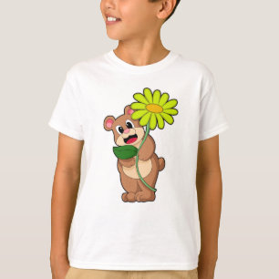 Bär mit gelber Blume T-Shirt