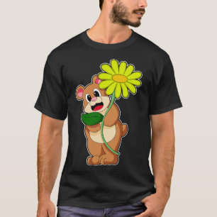 Bär mit gelber Blume T-Shirt
