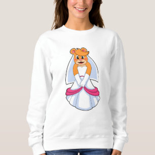 Bär mit Hochzeitskleid & Schleier Sweatshirt