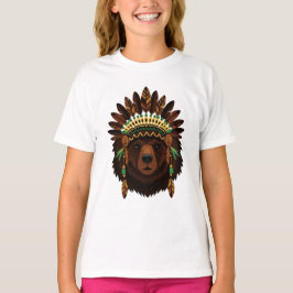 Bär mit indianischem Kopfschmuck T-Shirt