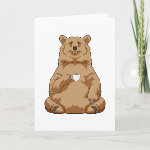 Bär mit Kaffeetasse Karte