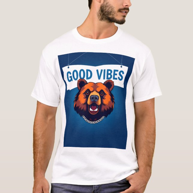 Bär mit lebhaften Farben und guter Text T-Shirt (Vorderseite)
