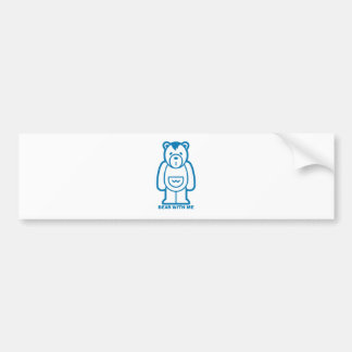 Bär mit mir (blau) autoaufkleber