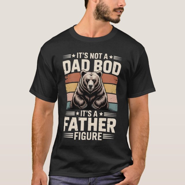 Bär mit Retro-Streifen T-Shirt (Vorderseite)