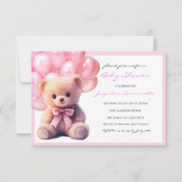 Bär mit rosa Schleife Baby Shower It's a Girl