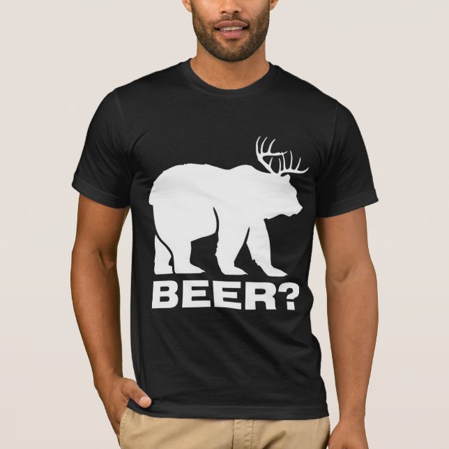 Bär mit Rotwild-Bier? T-Shirt (Vorderseite)