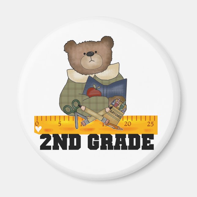 Bär mit Ruler 2. Klasse Magnet (Vorne)