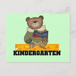 Bär mit Ruler Kindergarten Tshirts und Geschenke Postkarte
