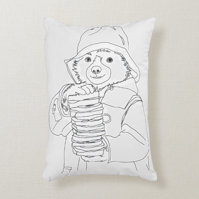 Bär mit Sandwiches Dekokissen (Vorderseite(Vertikal))