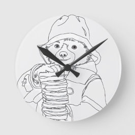 Bär mit Sandwiches Runde Wanduhr