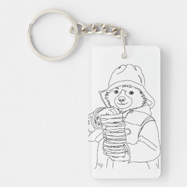 Bär mit Sandwiches Schlüsselanhänger (Vorderseite)