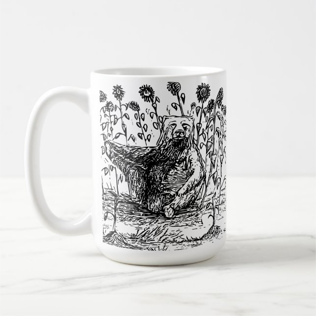 Bär mit Sonnenblumen Kaffeetasse (Links)