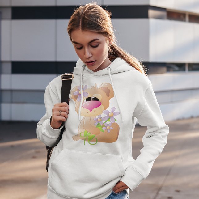 Bär mit Sonnenschein Blume Hoodie (Von Creator hochgeladen)
