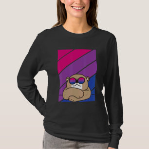 Bär mit Stolz Bisexuellen-Flagge LGBTQ Stolzer Ver T-Shirt