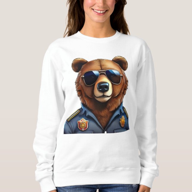Bär mit Uniform Sweatshirt (Vorderseite)