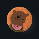Bär mit Wassermelone<br><div class="desc">Vintages Abzeichen mit Bär und Wassermelone</div>