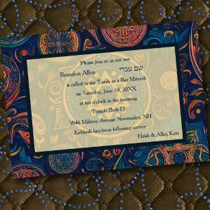 Bar Mitzvah Abstrakt Hintergrund Design Einladung
