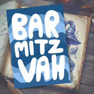 BAR MITZVAH Anpassbare blaue Streifen-Kongrat Karte