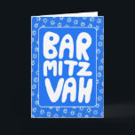 BAR MITZVAH Anpassbarer Star von David Pattern Karte<br><div class="desc">Handgezeichneter Text und Sternmuster von mir für Sie. Fügen Sie Ihren eigenen Text in die Innenseite der Karte ein. Für weitere Designs und Farben Karo mein Shop! Oder lass mir Bescheid, wenn du etwas Angewohntes willst. Ich habe auch passendes Packpapier und natürlich sowohl Bar und Bat Mitzvah Versionen! Frag, wenn...</div>