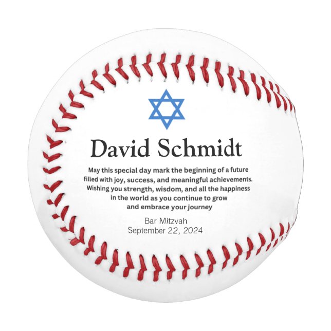 Bar Mitzvah Baseball Geschenke für Jungen (Vorderseite Links)