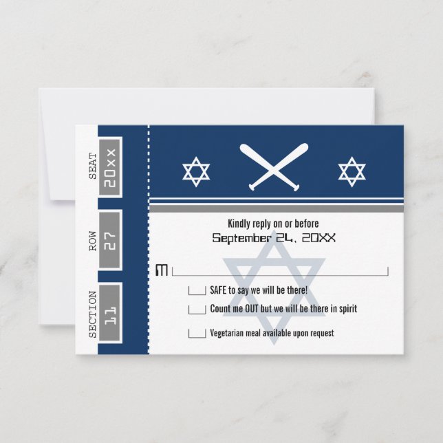 Bar Mitzvah Baseball Ticket UAWG Einladung (Vorderseite)