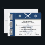 Bar Mitzvah Baseball Ticket UAWG mit Speisenauswah Einladung<br><div class="desc">Navy Blue und Gray Baseball Ticket mit dem Star of David für Ihre Bar Mitzvah / Bat Mitzvah RSVP Karte. Zwei Baseballschläger und Mitte Star of David in einer verblassten blauen Farbe. Wenn das Farbschema nicht das ist, was Sie gewollt haben, senden Sie bitte eine E-Mail an paula@labellarue.com BEVOR Sie...</div>
