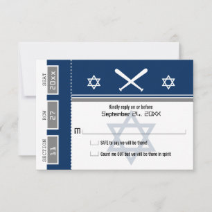 Bar Mitzvah Baseball Ticket UAWG RSVP Karte