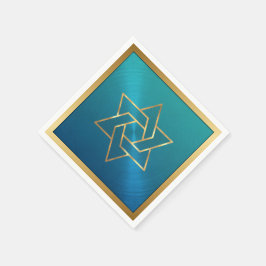 Bar Mitzvah/Bat Mitzvah Star von David Blue Gold Serviette