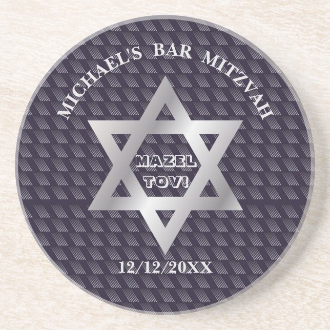 Bar Mitzvah Birthday Modern Pattern Getränkeuntersetzer (Vorne)