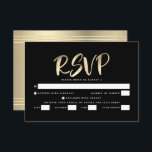 Bar Mitzvah Black Gold Foil Script Bold Entrée RSVP Karte<br><div class="desc">Seien Sie stolz, freuen Sie sich und präsentieren Sie diesen Meilenstein Ihres Lieblings-Bar Mitzvah! Inklusive dieser atemberaubenden, modernen, personalisierten UAWG Einsteckkarte für Ihre Veranstaltung. Graphische Imitate Goldfolienkalligraphie-Skript überlagert einen reichen, dramatischen, schwarzen Hintergrund. Personalisieren Sie den benutzerdefinierten Text mit dem Datum "Antwort bis". Personalisieren Sie den benutzerdefinierten Text mit dem Datum...</div>