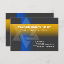 Bar Mitzvah Blau und Gelb für jede Farbe RSVP Karte