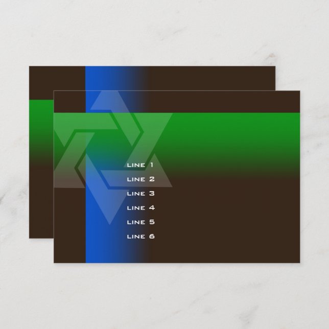 Bar Mitzvah Blau und Grün für jede Farbe Einladung (Vorne/Hinten)