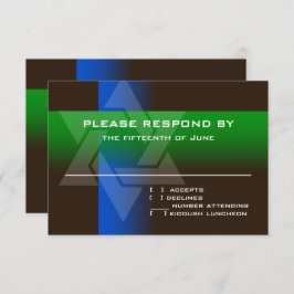 Bar Mitzvah Blau und Grün für jede Farbe RSVP Karte