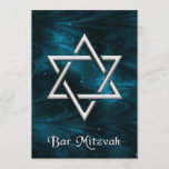 Bar Mitzvah Blue Nebulae & Silver Star von David Einladung<br><div class="desc">Für die großen und kleinen Veranstaltungen im Leben - werfen Sie ein Party und senden Sie kreative Einladungen. 
Passen Sie die Informationen für Ihre Veranstaltung an.
  
   In diesem Laden sind geflochtene Karten und Briefmarke dieses Designs zur Koordination verfügbar.</div>